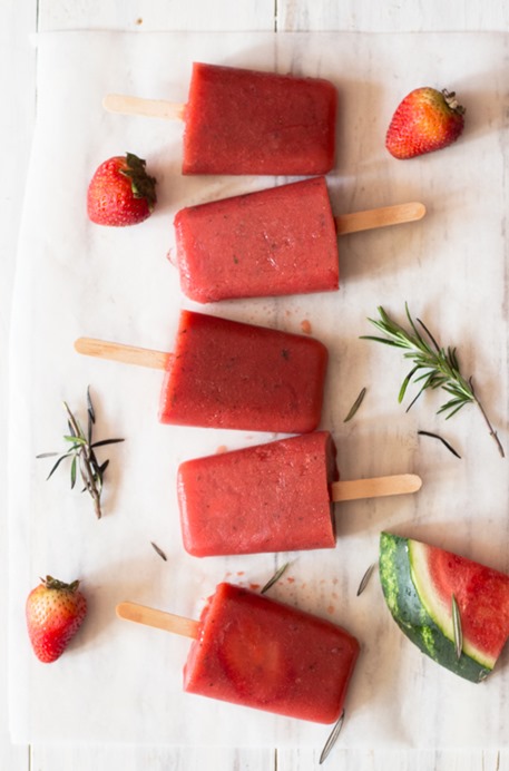 Watermelon Rosemary Popsicles