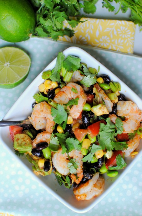 Edamame Black Bean Salad with Shrimp