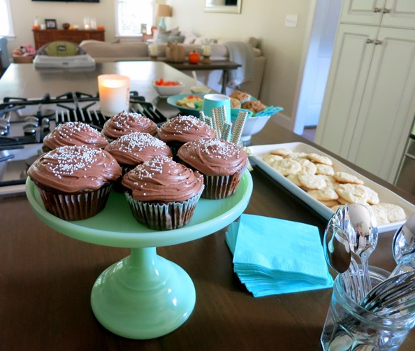 Homemade Chocolate Cupcakes with White Sprinkles Homemade Chocolate Cupcakes with White Sprinkles