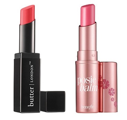 butter london lipstick and benefit posiebalm