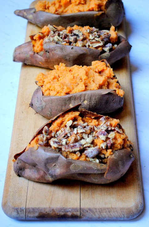Maple Cinnamon Twice Baked Sweet Potatoes