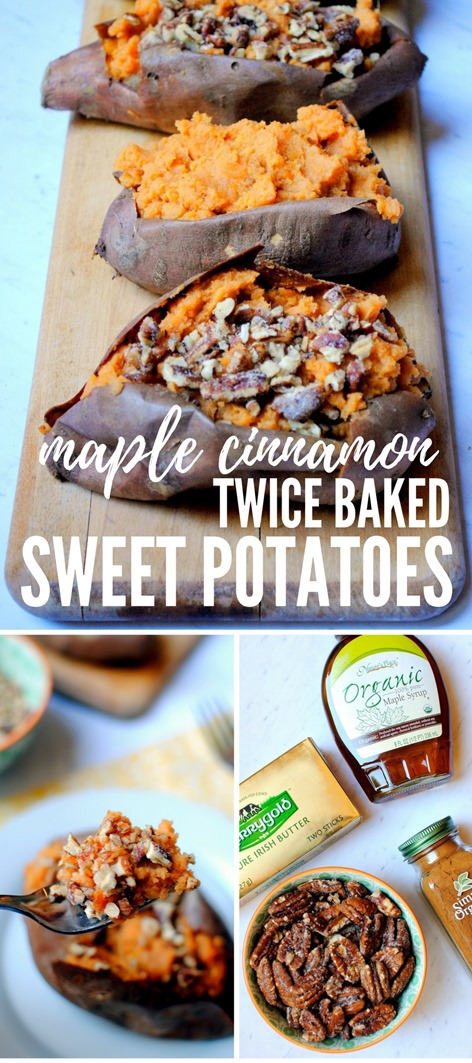 Maple Cinnamon Twice Baked Sweet Potatoes
