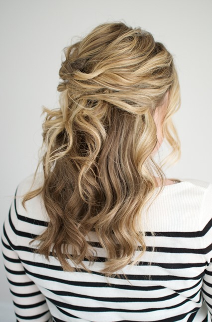 Half Up Hair Twist with Waves