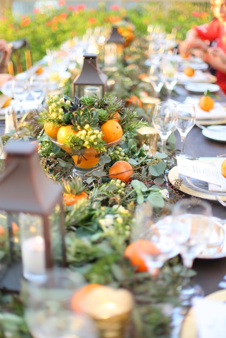 Orange themed centerpiece