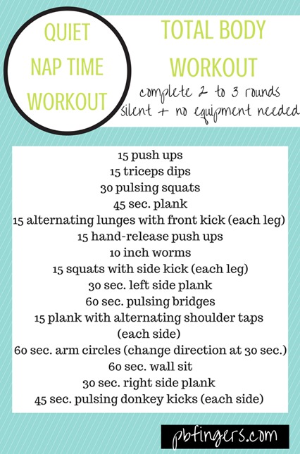Quiet Workout -- A great workout to do during nap time, in your hotel room or your apartment Quiet Workout -- A great workout to do during nap time, in your hotel room or your apartment