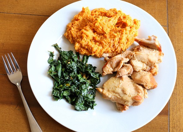chicken thighs sweet potato and swiss chard