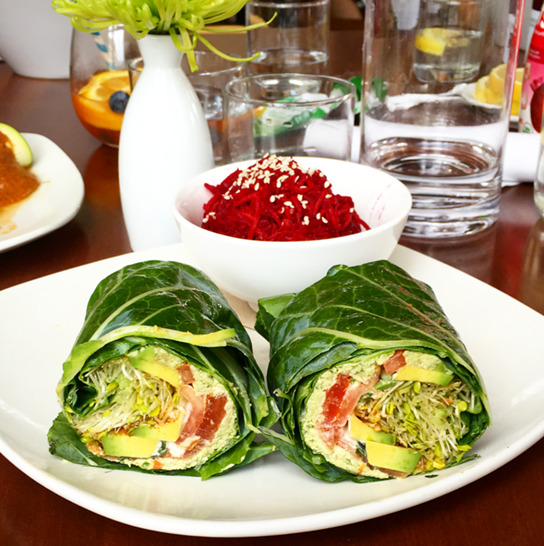 living kitchen avocado basil wrap