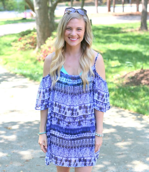 cut out shoulder cover up blue pattern cut out shoulder cover up blue pattern