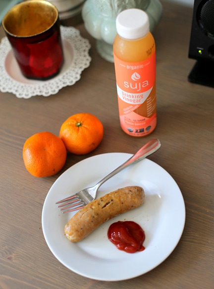 sausage and oranges