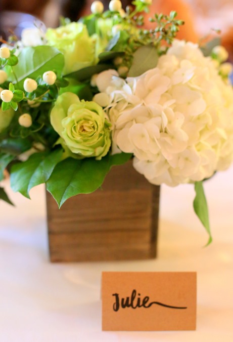 Flowers with Burlap Looking Name Plate