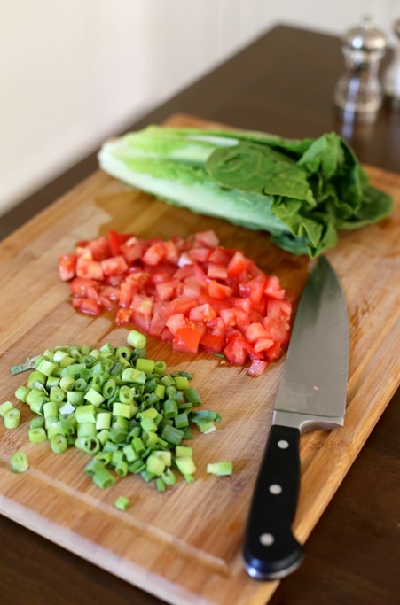 chopped veggies dinner prep