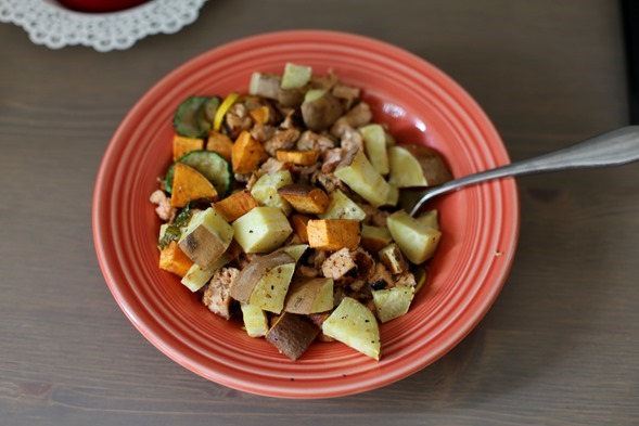 salmon burgers and potatoes