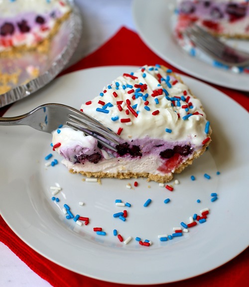 4th of July Pie Berry Frozen Yogurt Pie