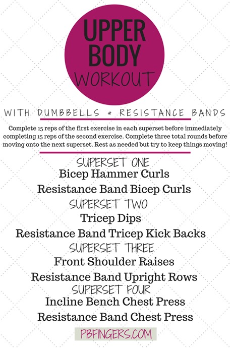 Upper Body Superset Workout with Dumbbells and Resistance Bands