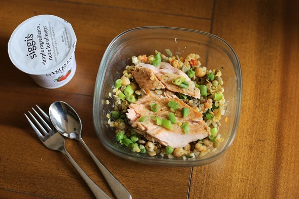 salmon and lentils