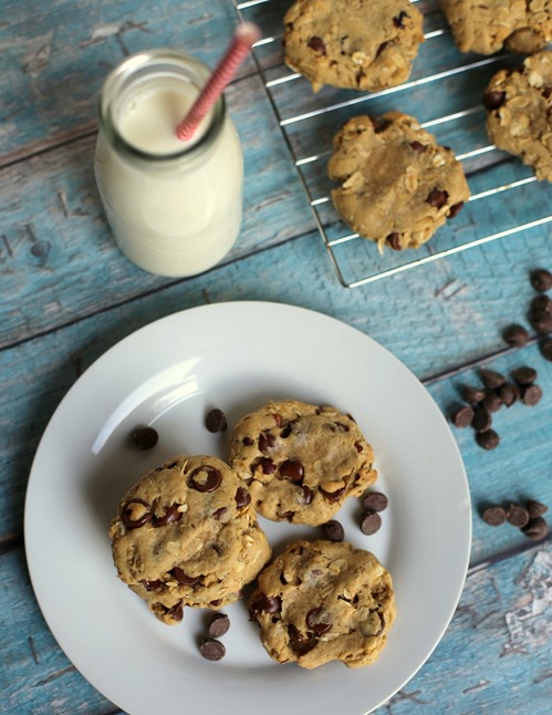 Chocolate Chip Hazelnut Oatmeal Cookies