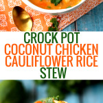 Crock Pot Coconut Chicken Cauliflower Rice Stew