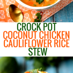 Crock Pot Coconut Chicken Cauliflower Rice Stew