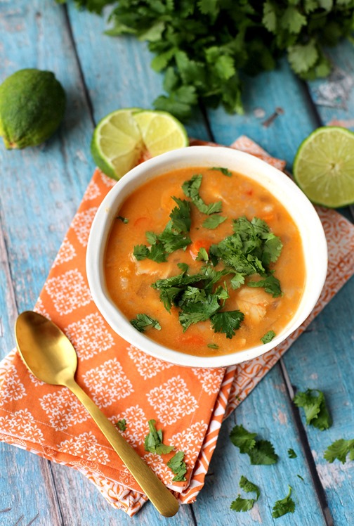 Easy Crock Pot Coconut Chicken and Cauliflower Rice Stew