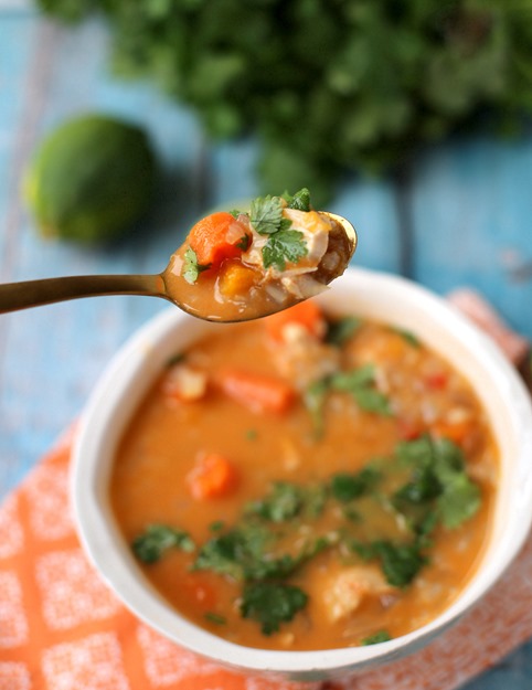 Slow Cooker Coconut Chicken and Cauliflower Stew