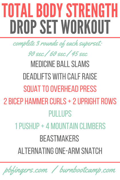 Total Body Strength Drop Set Workout