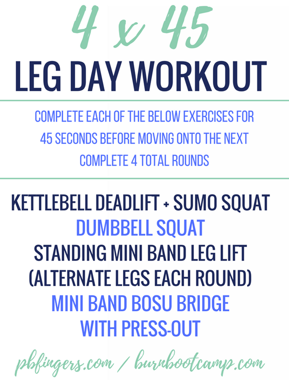 Leg Workout Burn Boot Camp Weekly Workout Workout Leg Day Workouts