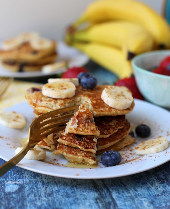 Blueberry Banana Protein Pancakes Recipe