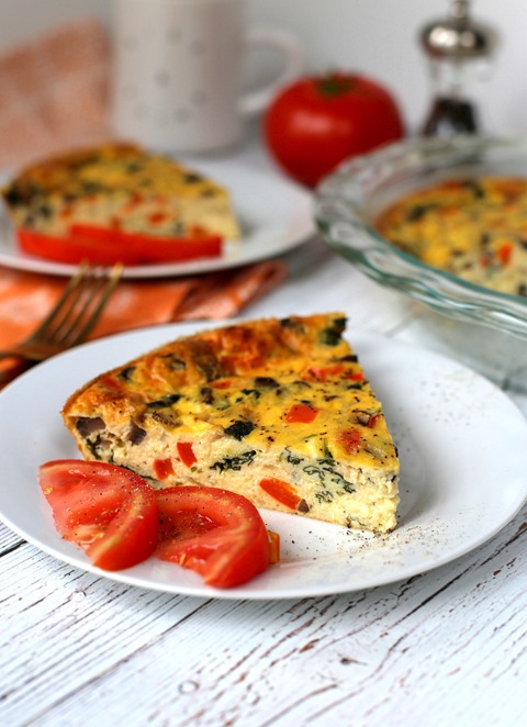 Crustless Vegetable and Cheese Quiche
