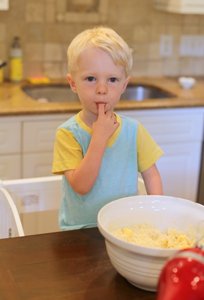 Chase Taste Testing Cake Kitchen Help