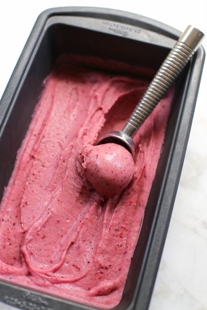 Healthy Banana Berry Ice Cream (Dairy Free, Kid Friendly)