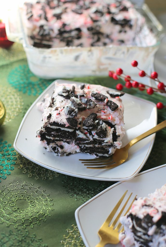 Oreo Peppermint Icebox Cake