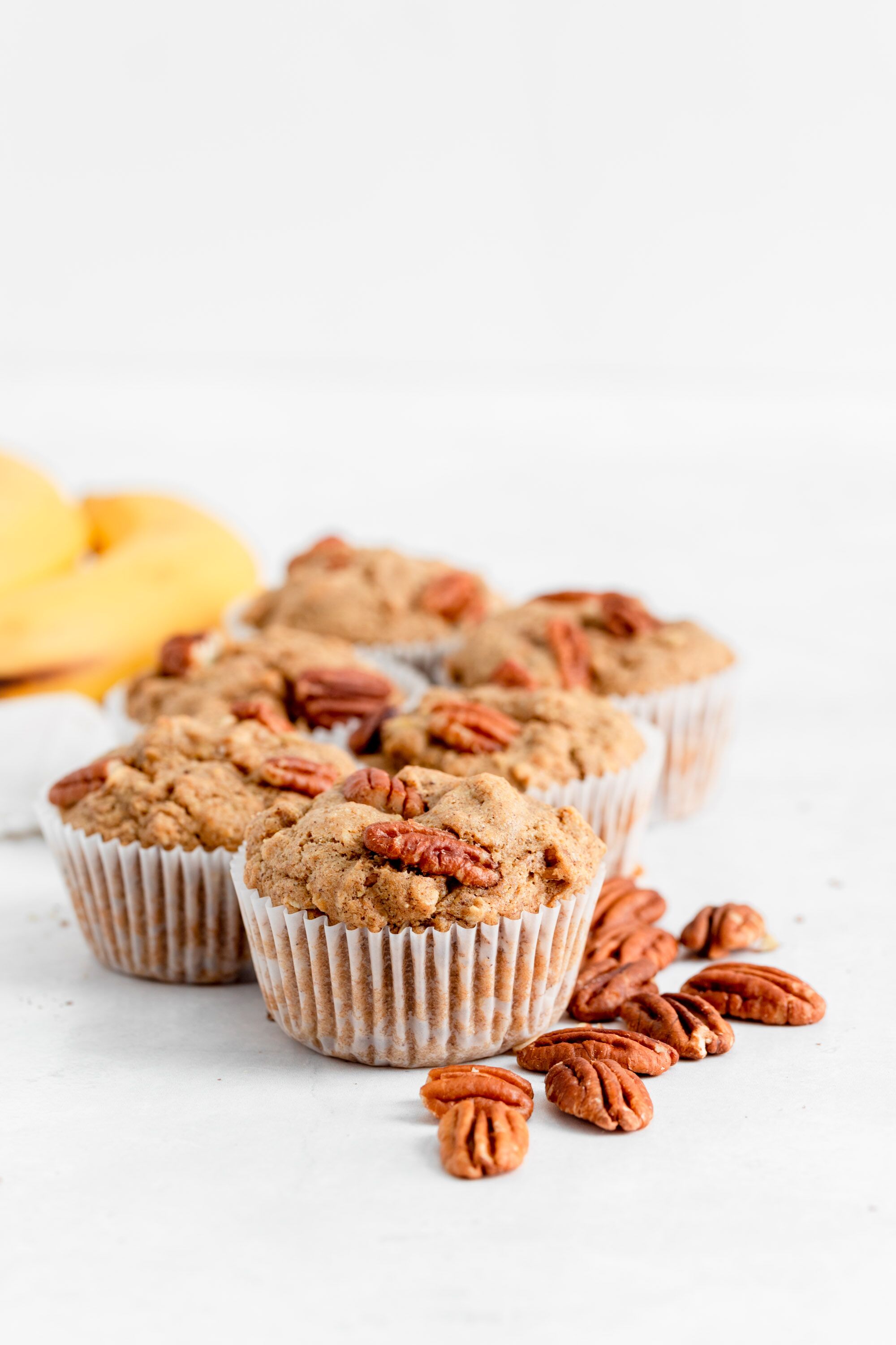 Whole Wheat Pecan Banana Muffins