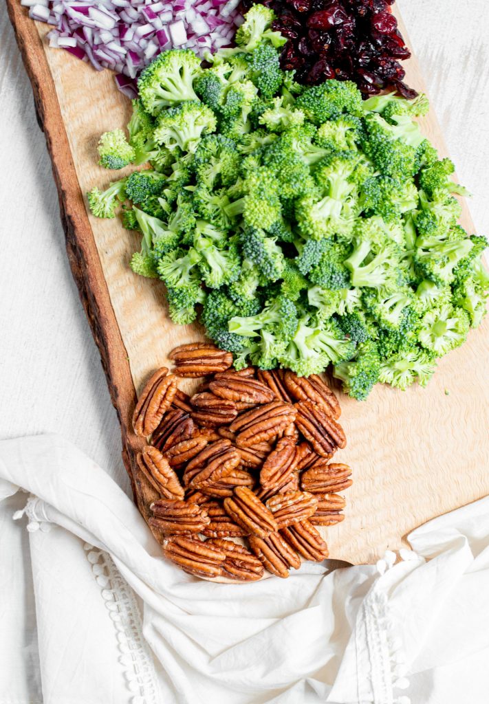 Chopped Broccoli and Brussels Sprouts Salad