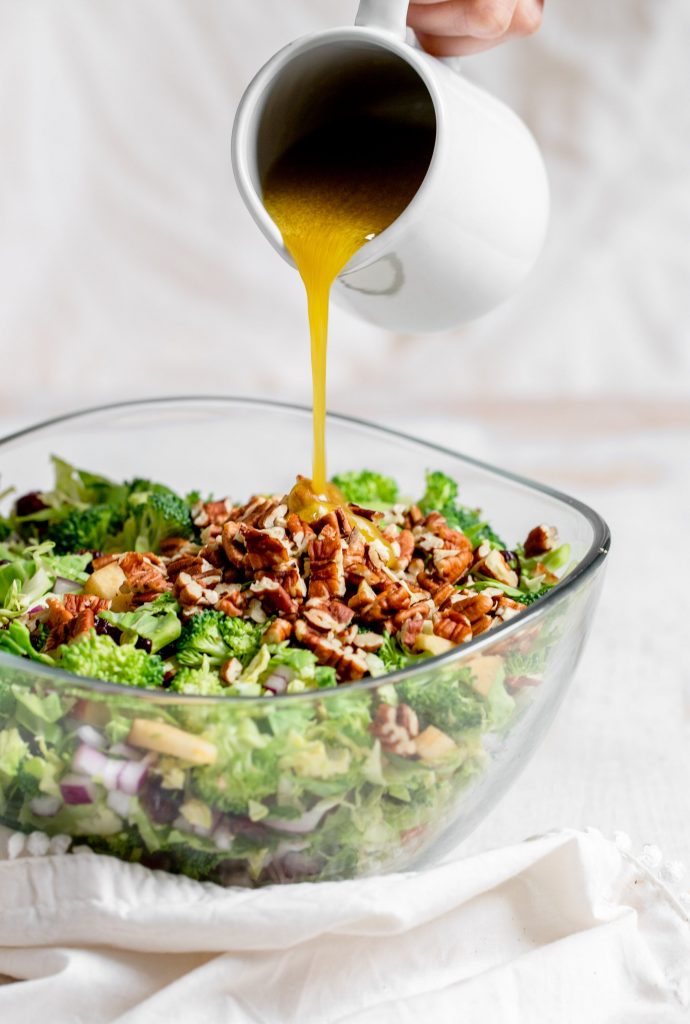 Chopped Broccoli and Brussels Sprouts Salad