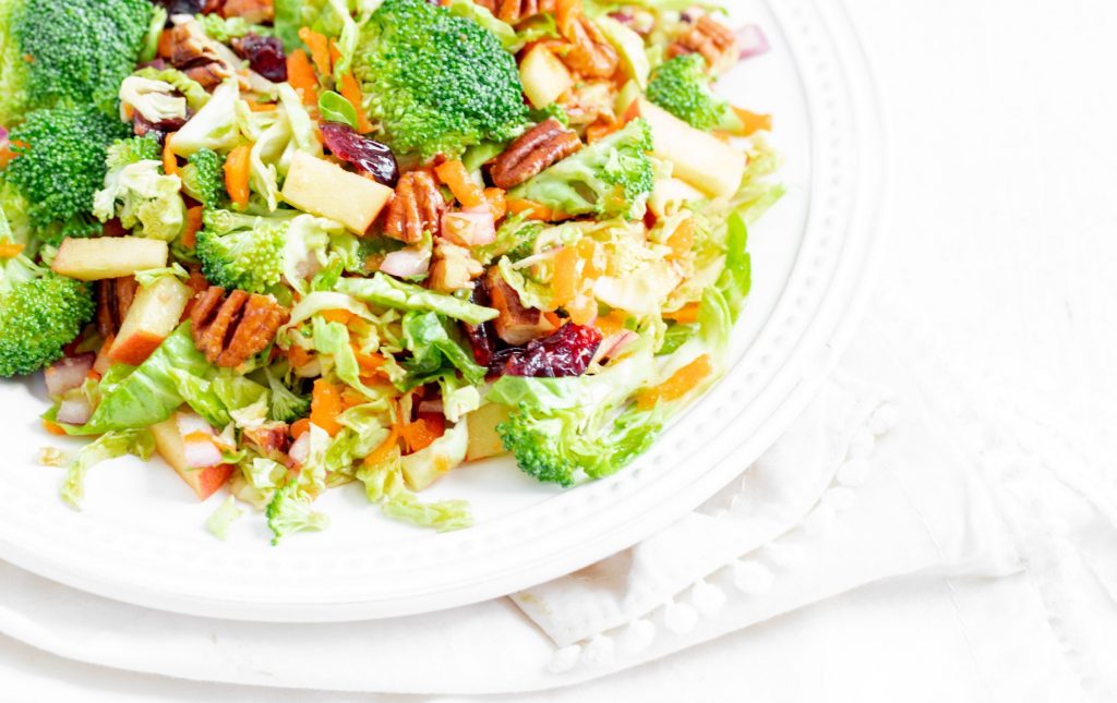 Chopped Broccoli and Brussels Sprouts Salad