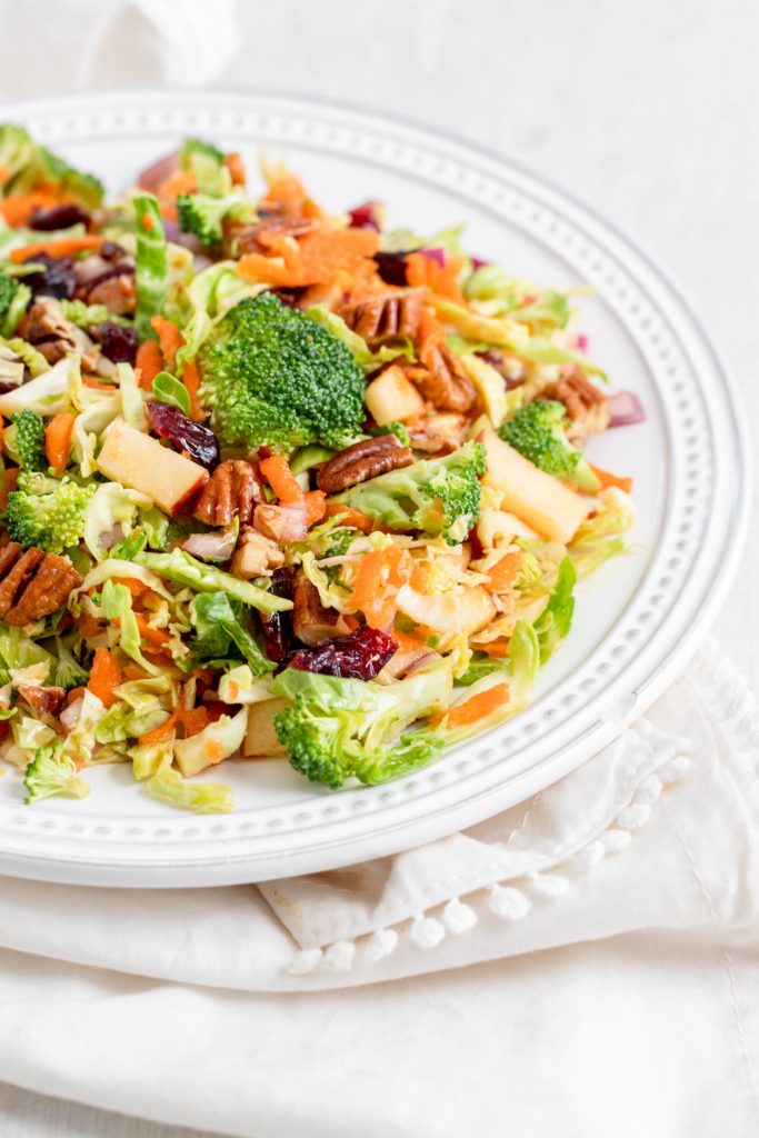 Chopped Broccoli and Brussels Sprouts Salad