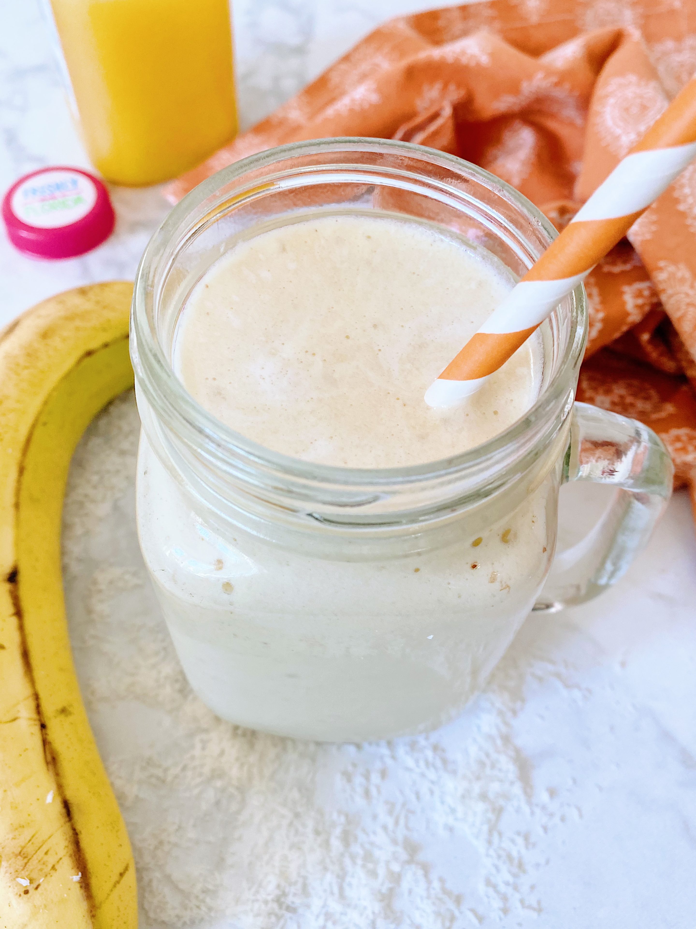 Banana Orange Juice Protein Smoothie Peanut Butter Fingers