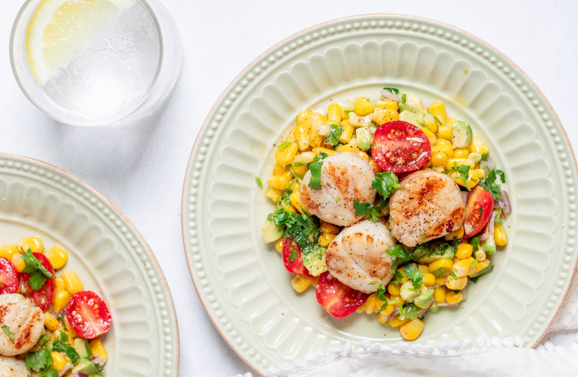 Grilled Scallops with Sweet Corn and Tomato Salad6 Peanut Butter Fingers