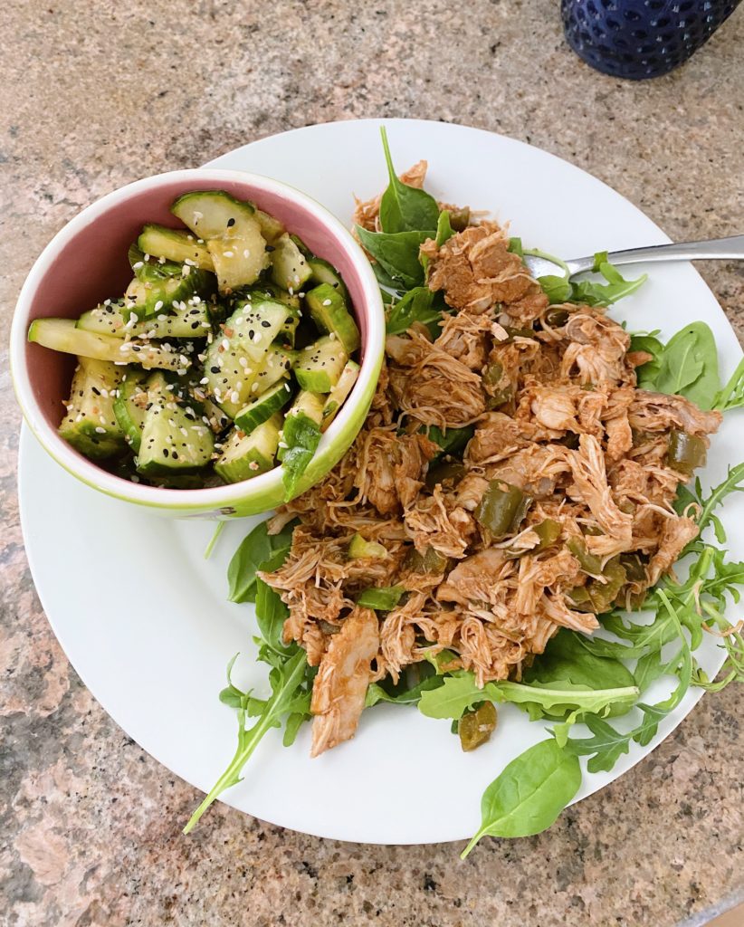 BBQ Chicken with Cucumber SAlad