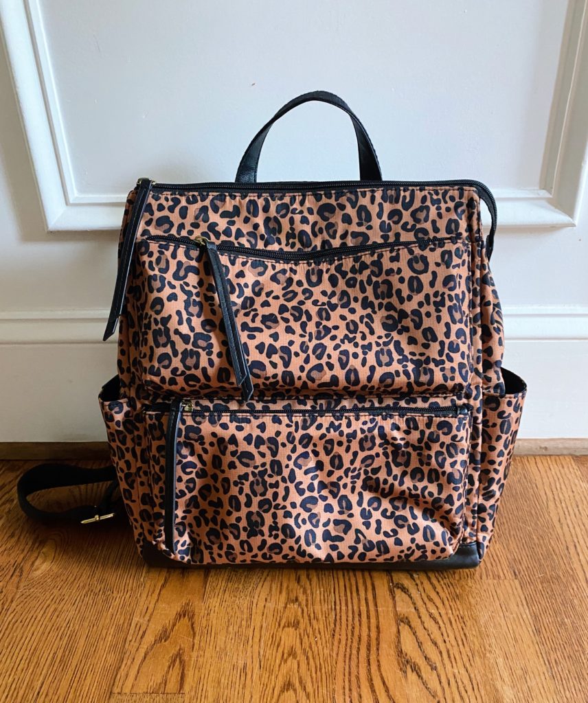 fossil leopard backpack