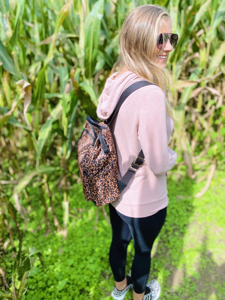 fossil leopard backpack