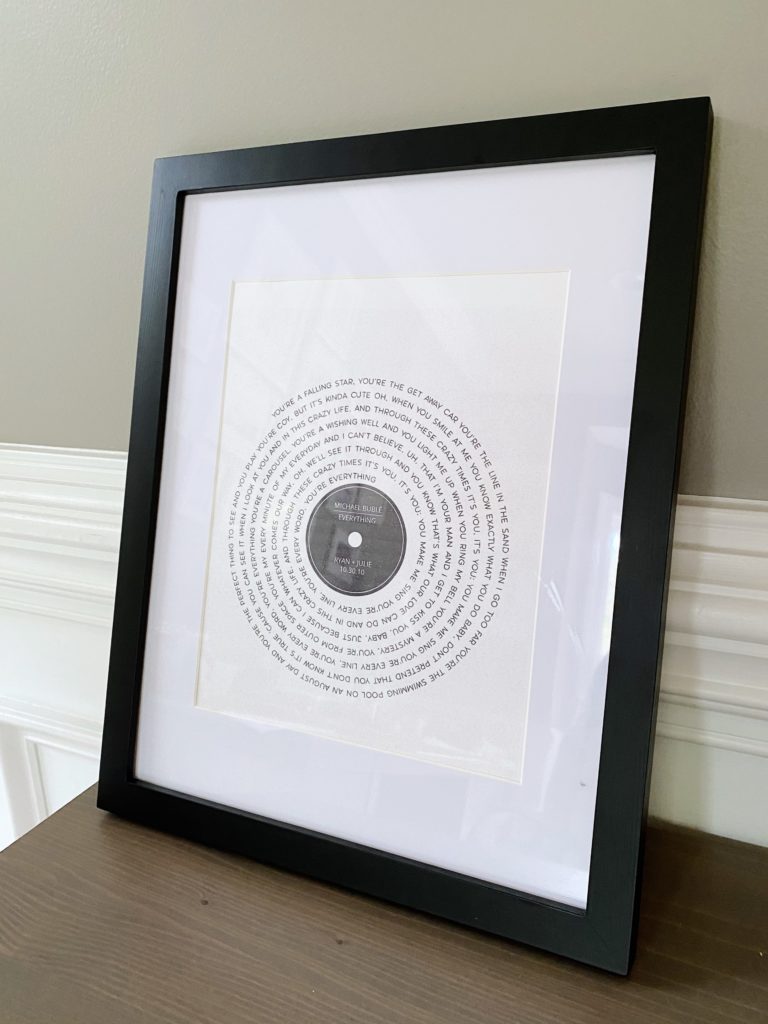 wedding song record print