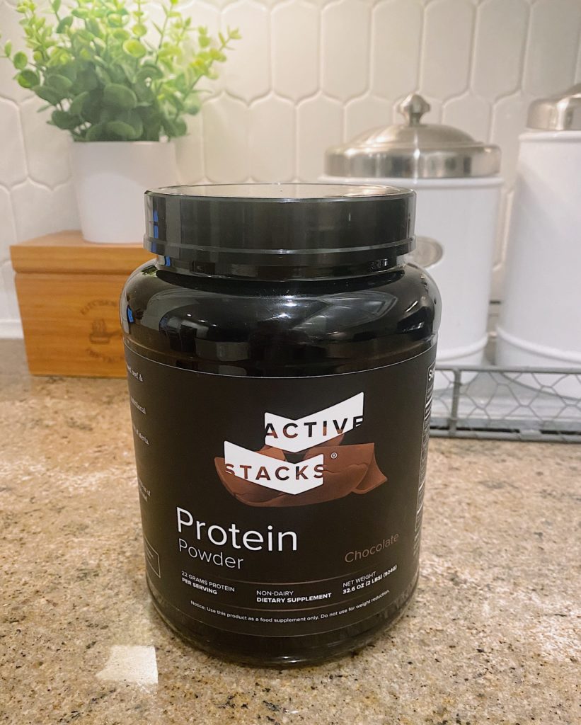 active stacks chocolate protein powder