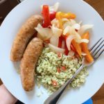 chicken sausage cilantro rice peppers onions