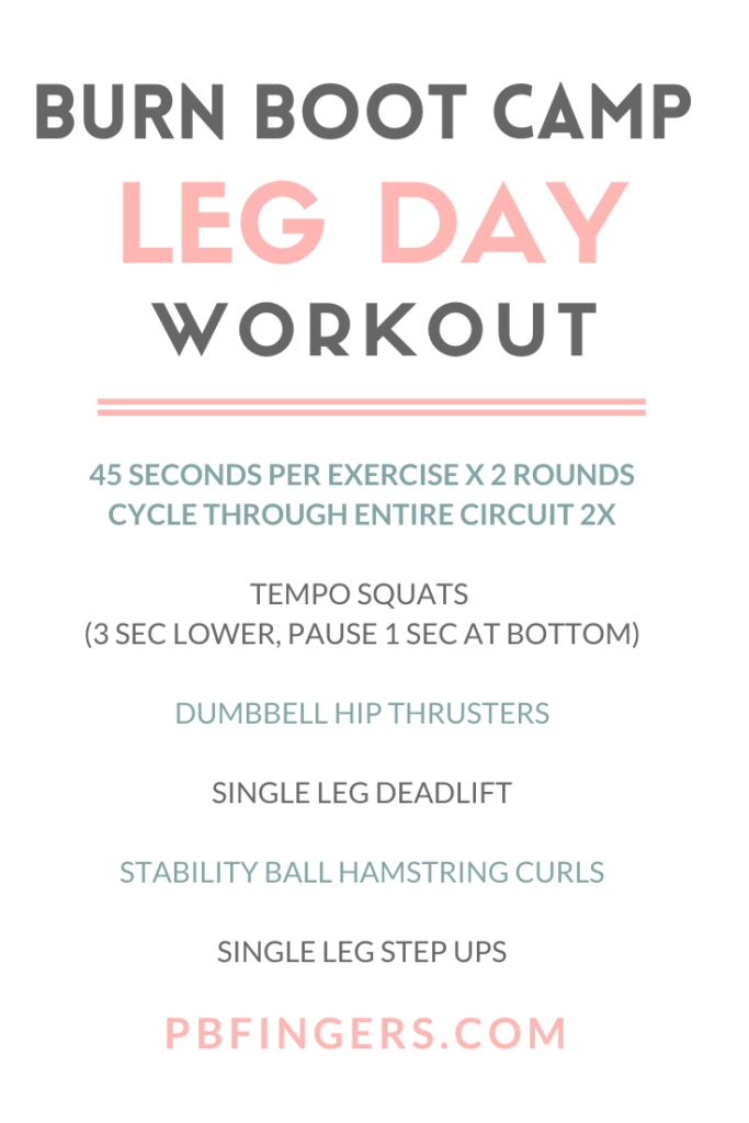 leg workout burn boot camp