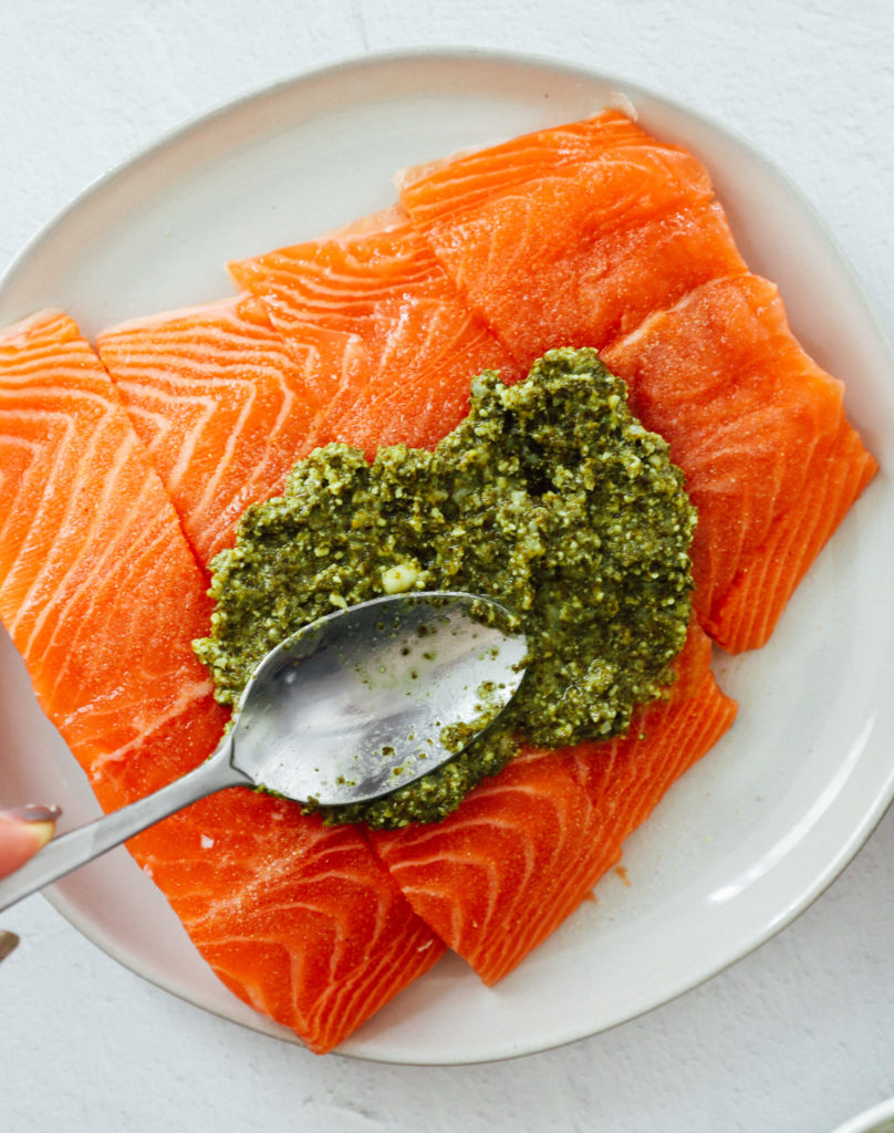 Air Fryer Pesto Salmon
