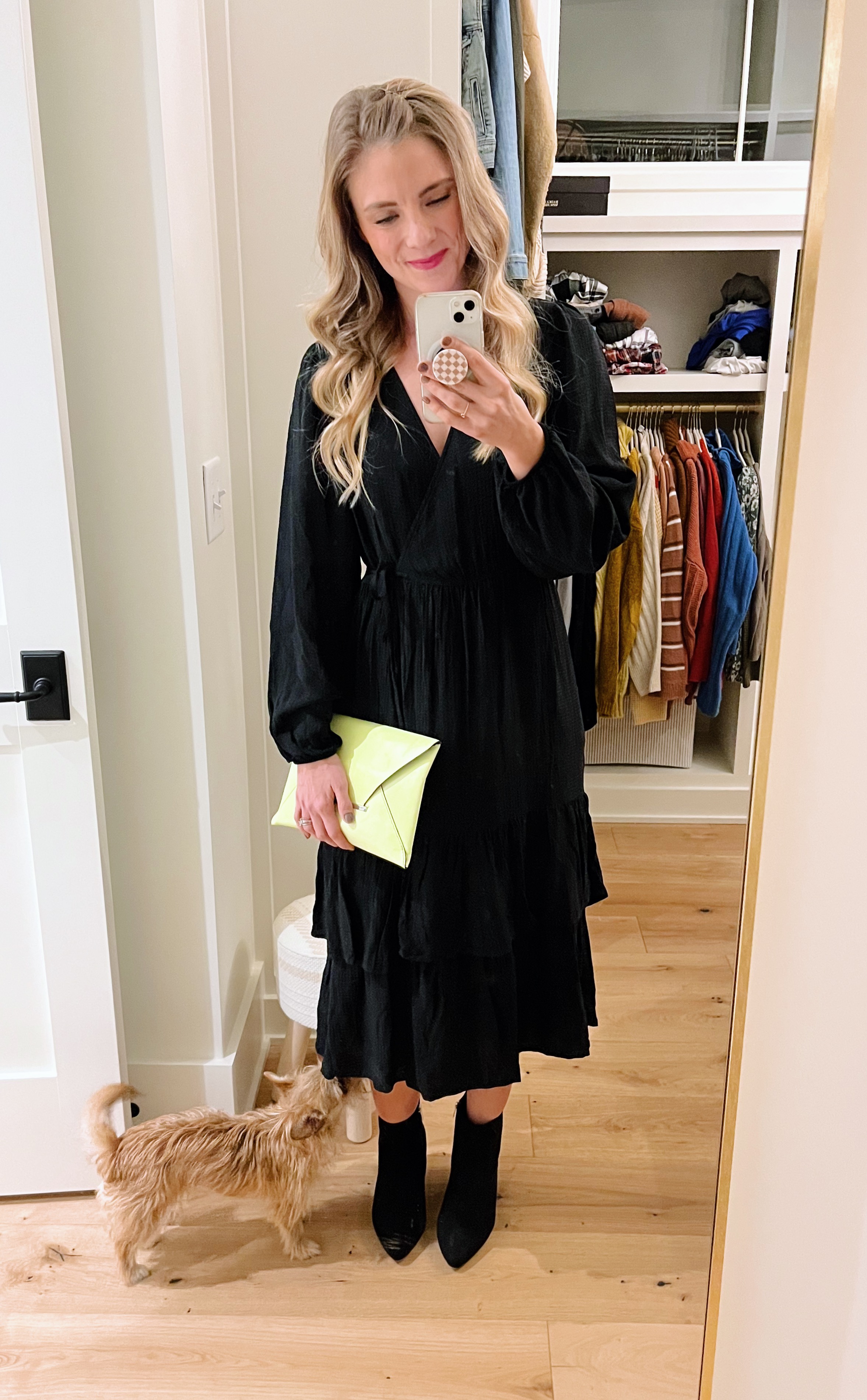 Black Target Wrap Dress