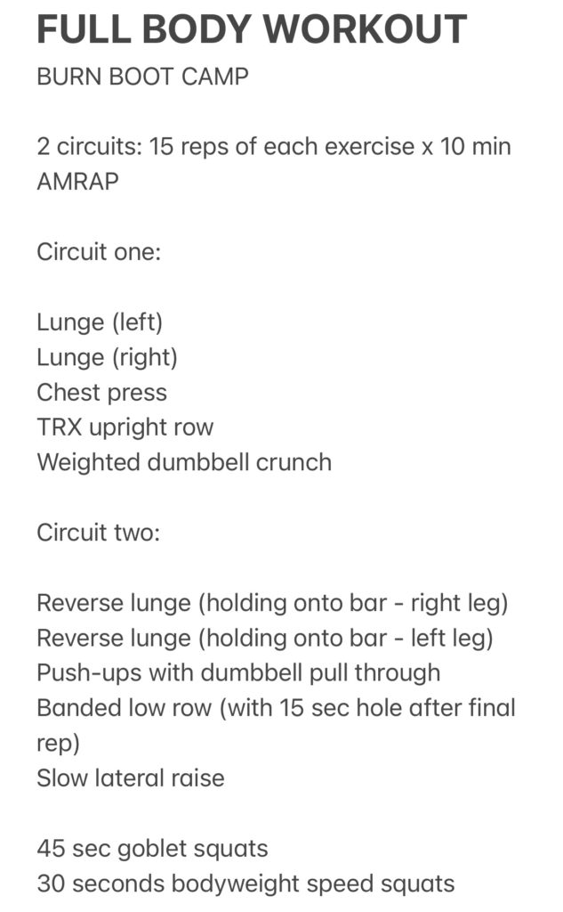burn boot camp full body workout