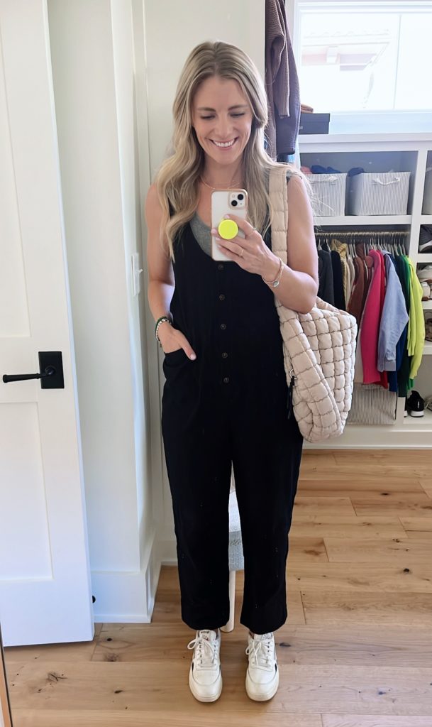 black jumpsuit mom outfit Recent Looks #6