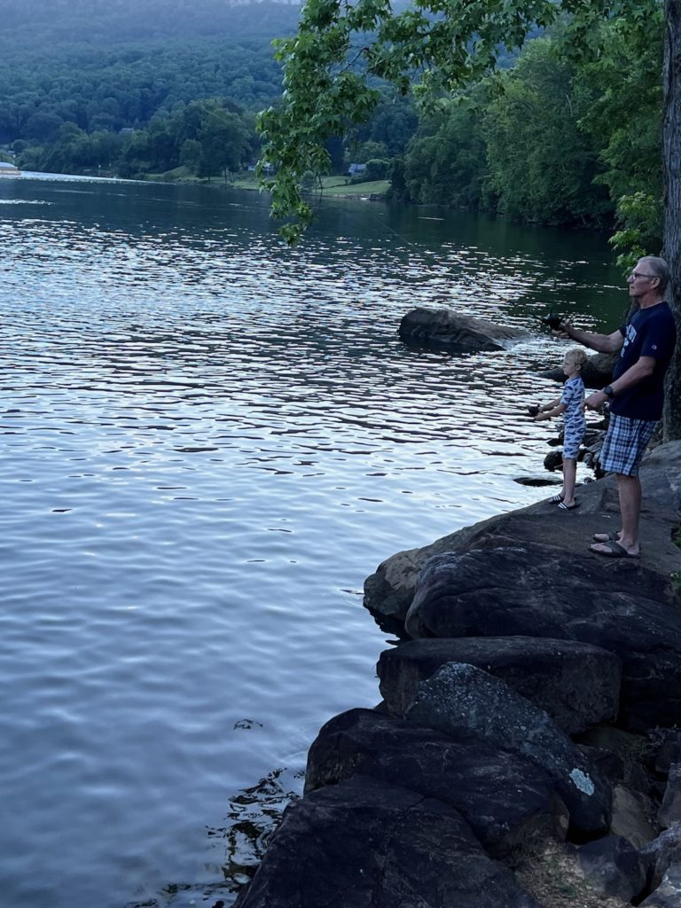 fishing and catching bass